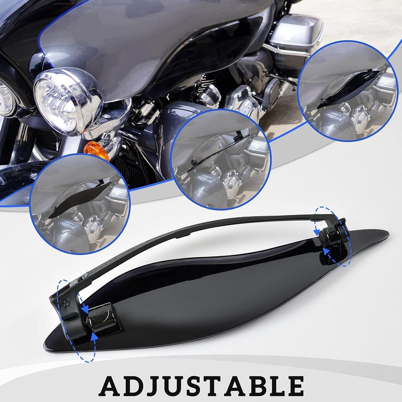 VEISUTOR Motorcycle Adjustable Air Deflector Fairing Side Wings Windshield Adjustable Wind Deflectors Fairing Side Shield for Harley Davidson Electra Glide Street Glide Trike 2014-2024 Accessories - Image 3